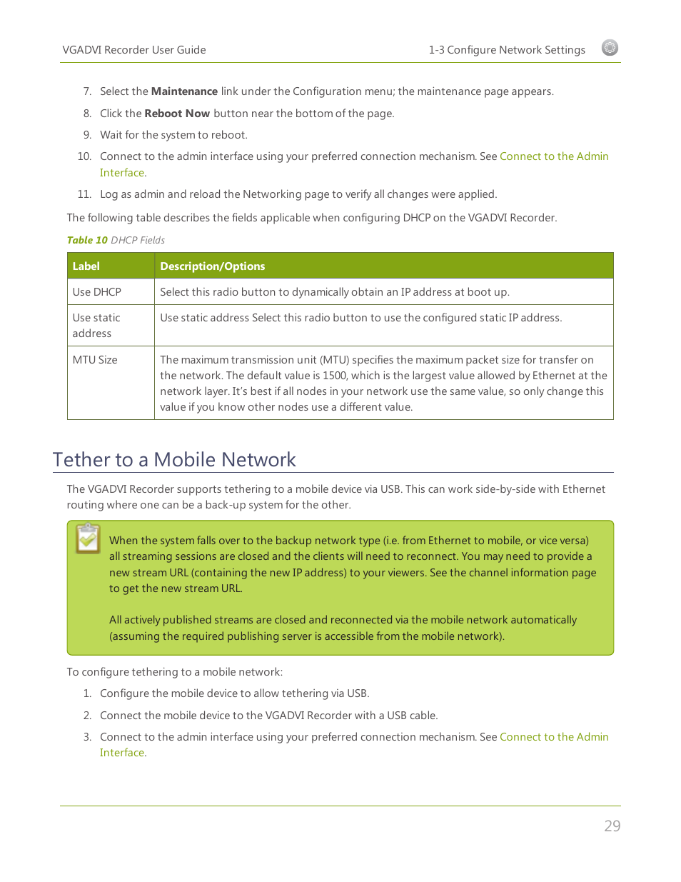 Tether to a mobile network | Epiphan VGADVI Recorder User Manual | Page 38 / 209