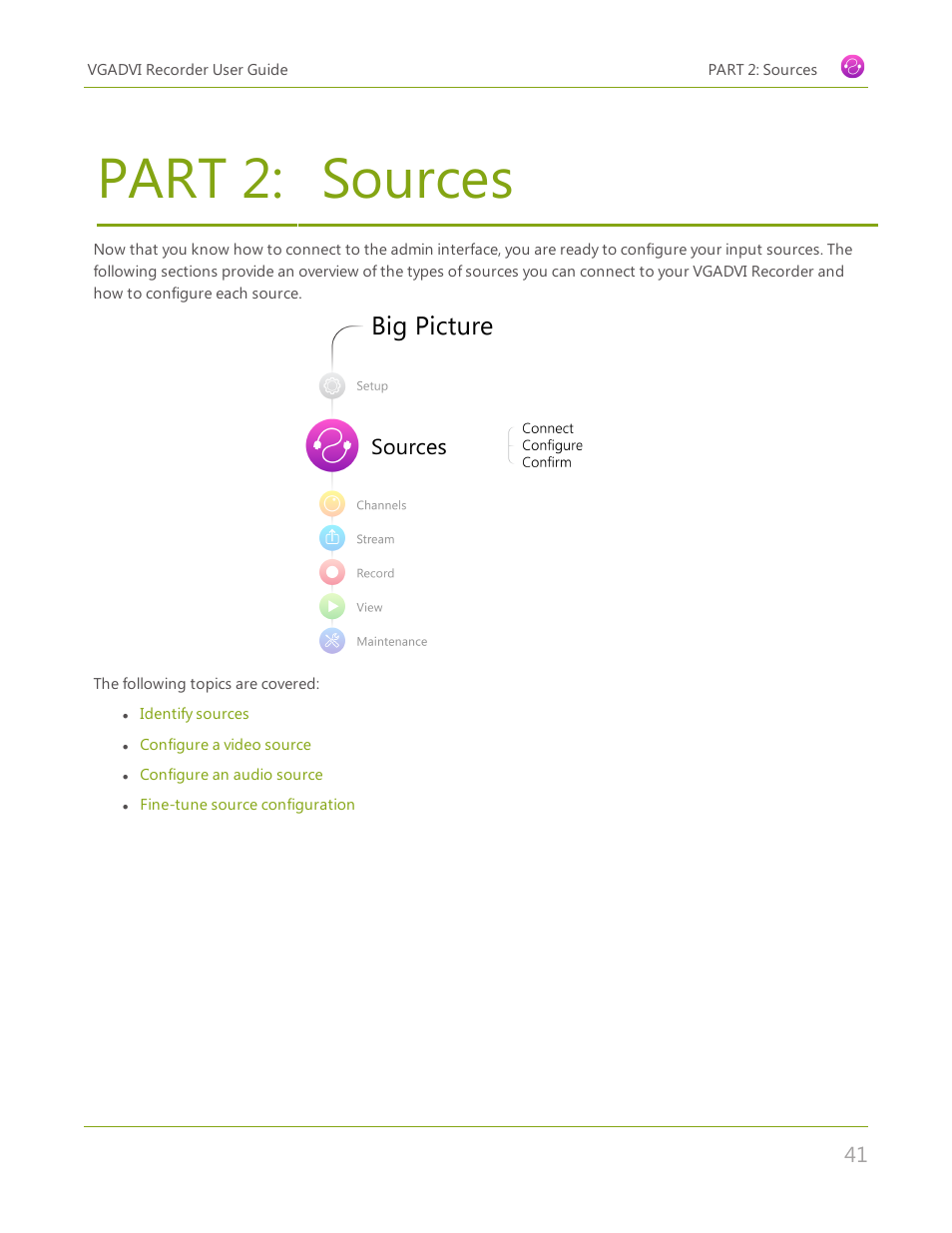 Part 2: sources, Sources | Epiphan VGADVI Recorder User Manual | Page 50 / 209