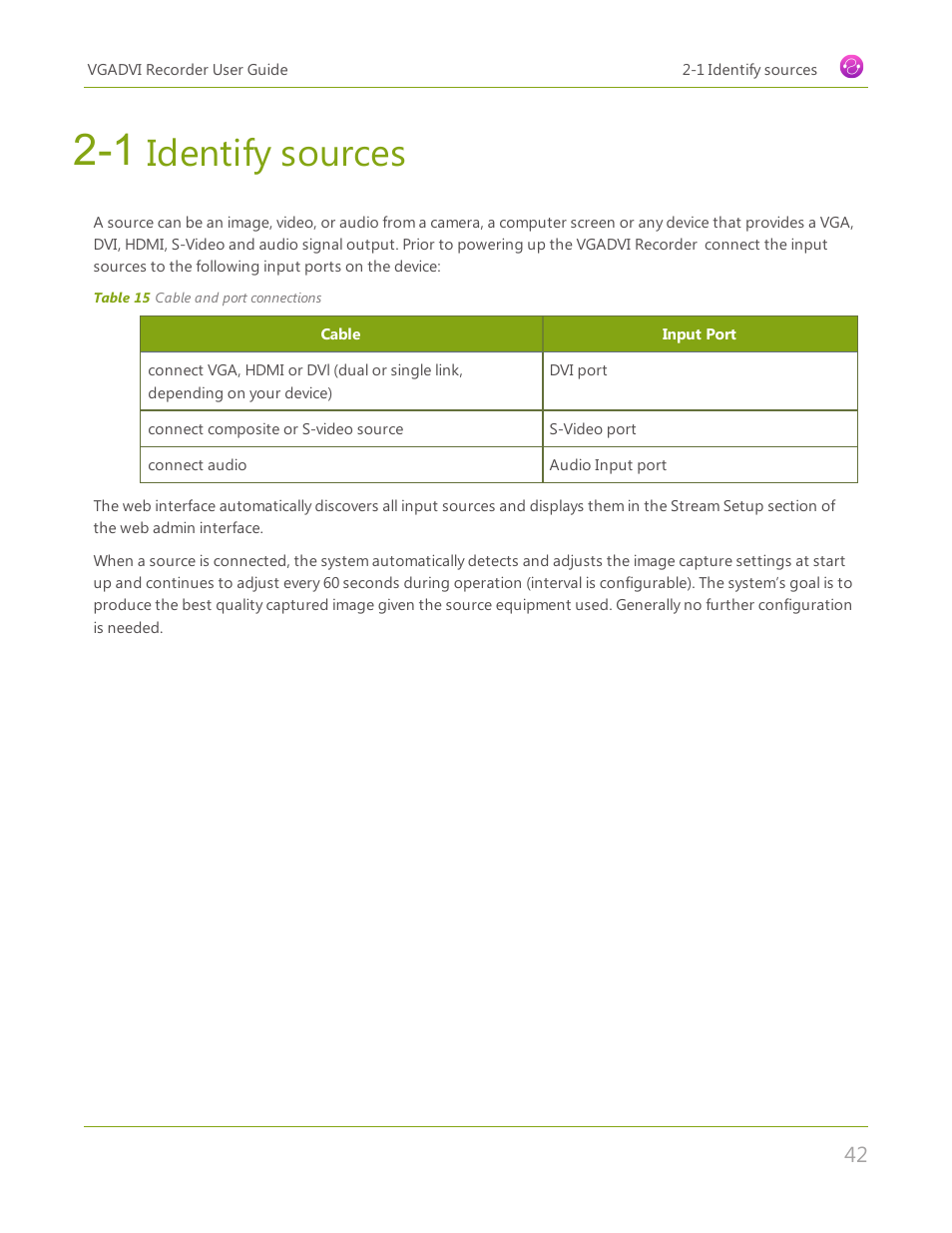 1 identify sources, Identify sources | Epiphan VGADVI Recorder User Manual | Page 51 / 209