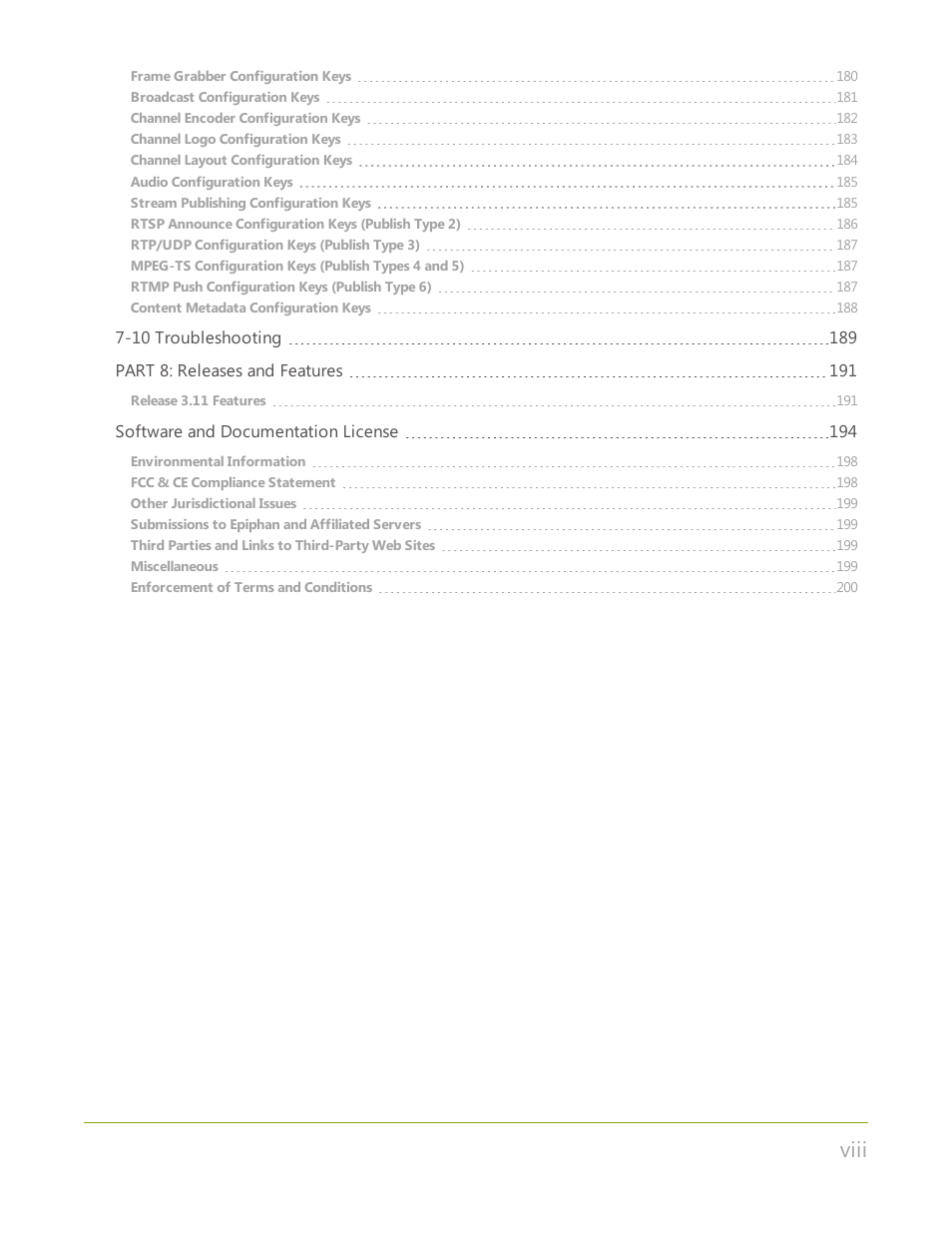 Viii | Epiphan VGADVI Recorder User Manual | Page 9 / 209