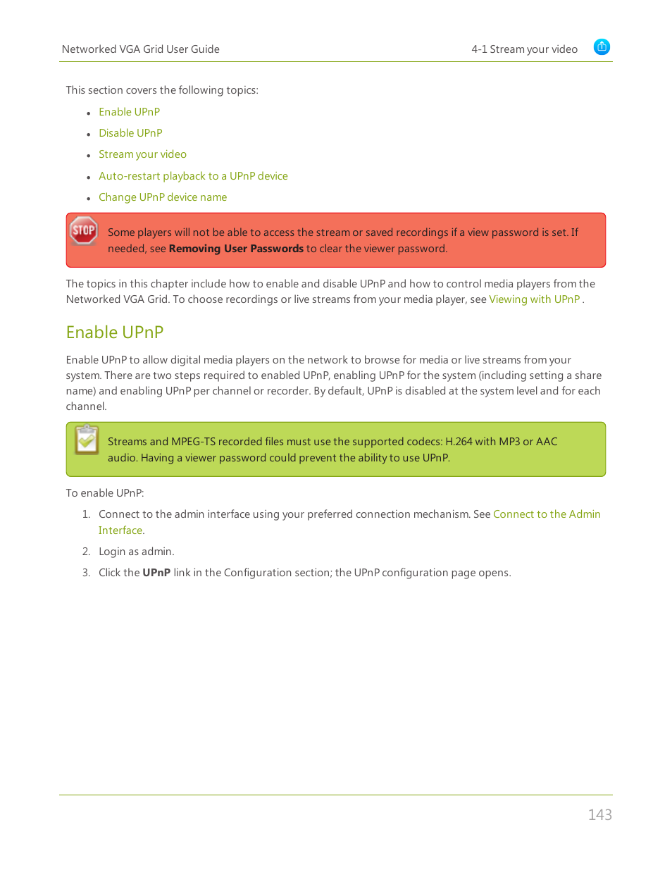 Enable upnp | Epiphan Networked VGA Grid User Manual | Page 155 / 306