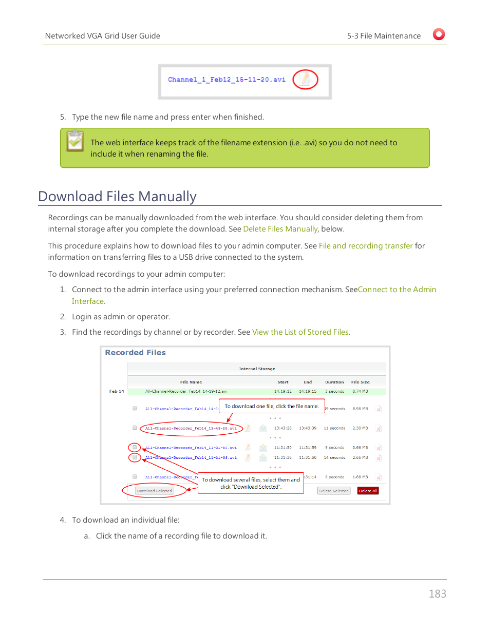 Download files manually | Epiphan Networked VGA Grid User Manual | Page 195 / 306