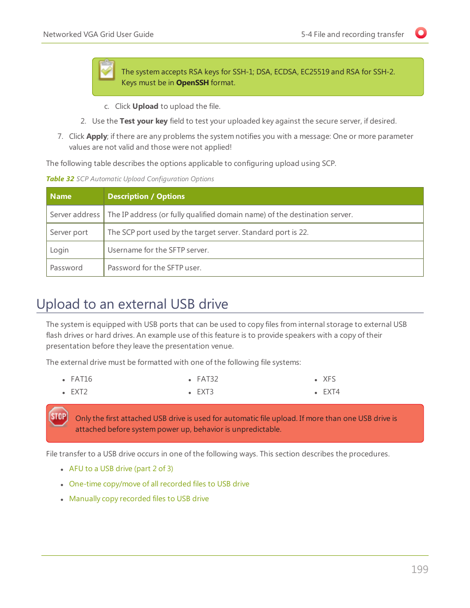 Upload to an external usb drive | Epiphan Networked VGA Grid User Manual | Page 211 / 306