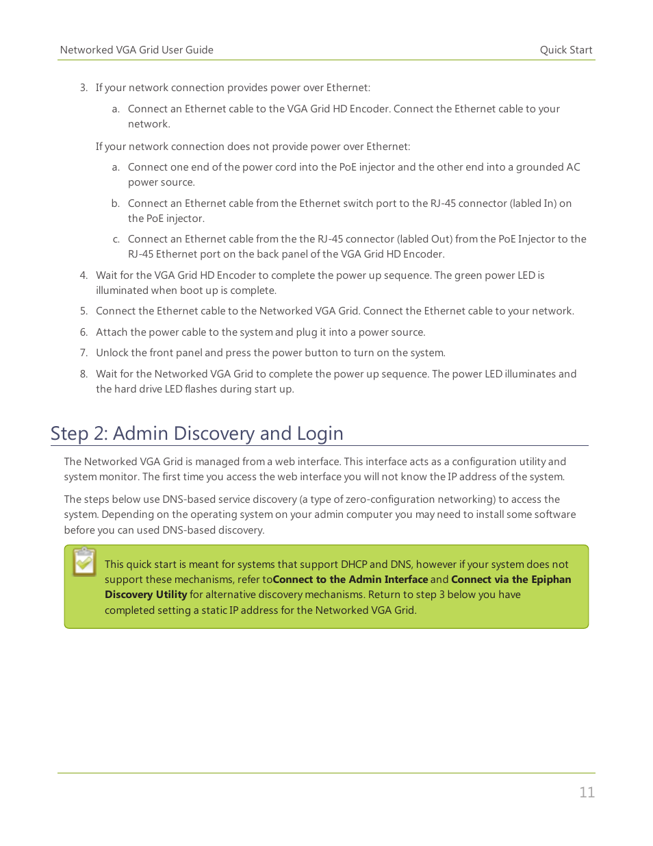 Step 2: admin discovery and login | Epiphan Networked VGA Grid User Manual | Page 23 / 306
