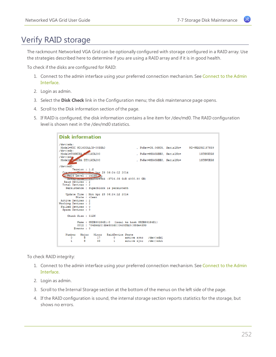 Verify raid storage | Epiphan Networked VGA Grid User Manual | Page 264 / 306