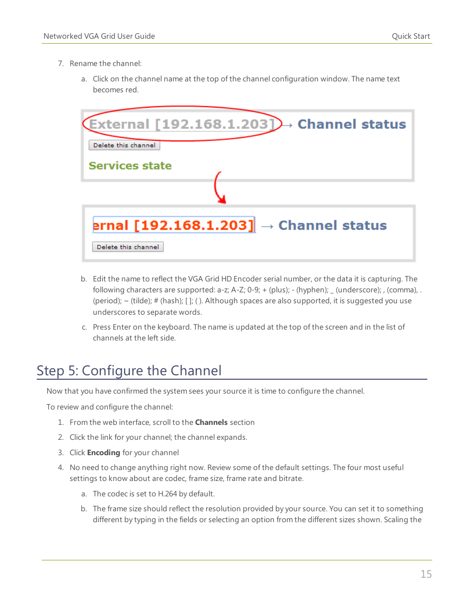 Step 5: configure the channel | Epiphan Networked VGA Grid User Manual | Page 27 / 306