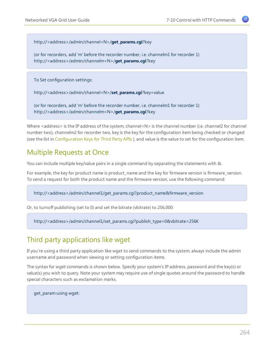 Multiple requests at once, Third party applications like wget | Epiphan Networked VGA Grid User Manual | Page 276 / 306