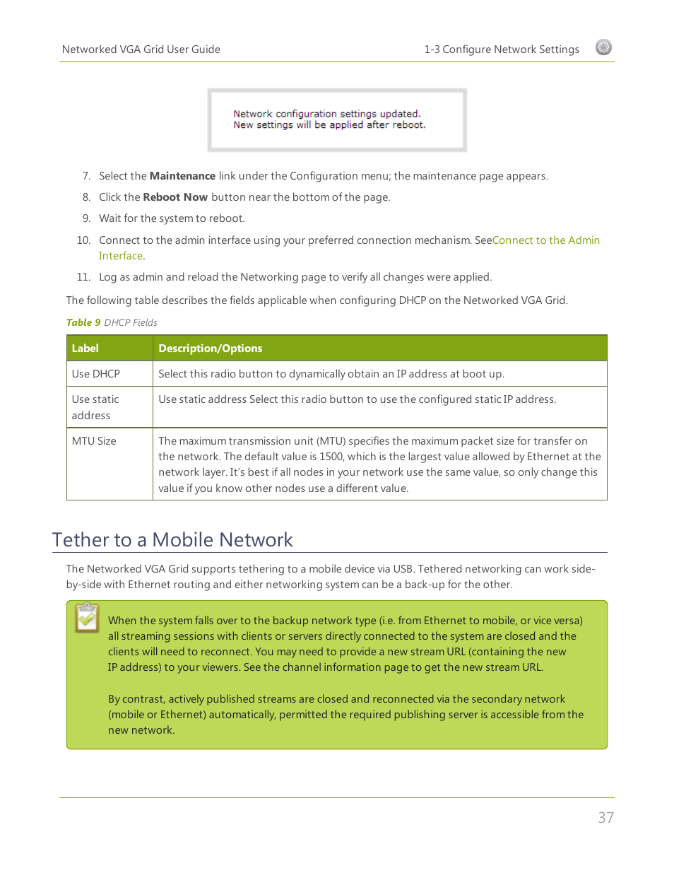 Tether to a mobile network | Epiphan Networked VGA Grid User Manual | Page 49 / 306