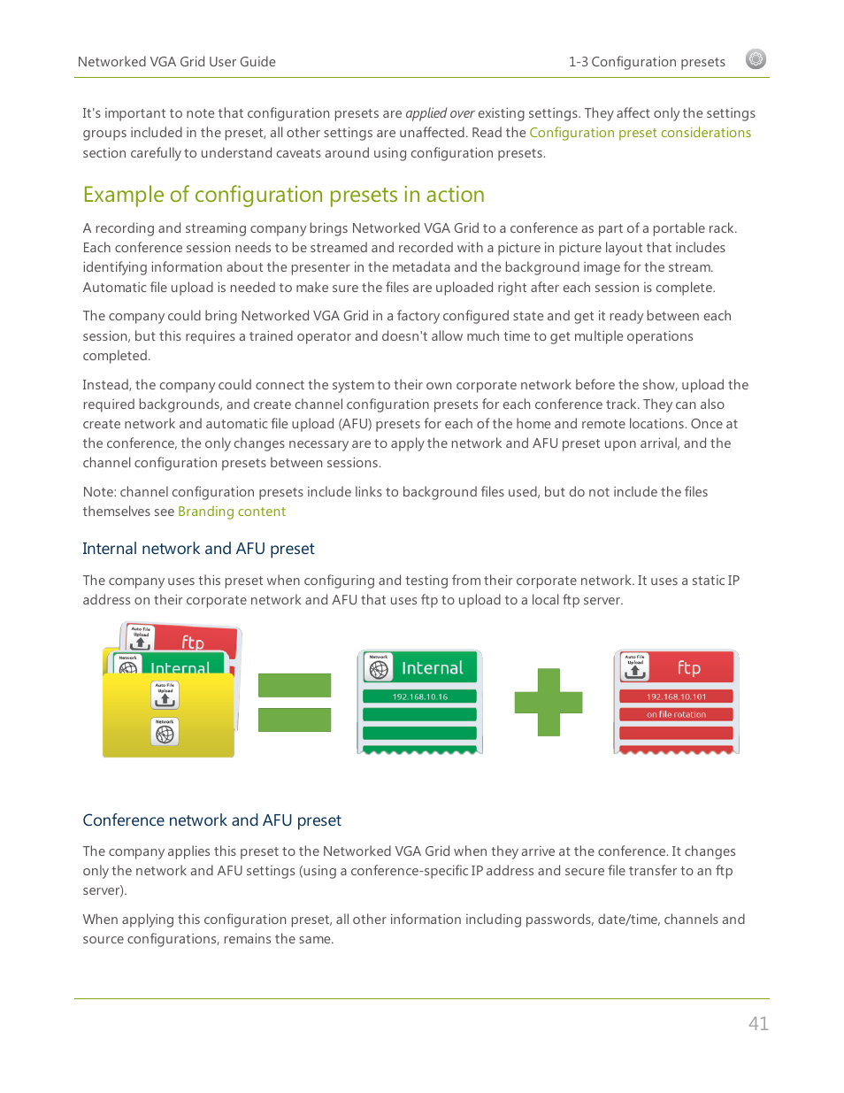 Example of configuration presets in action | Epiphan Networked VGA Grid User Manual | Page 53 / 306