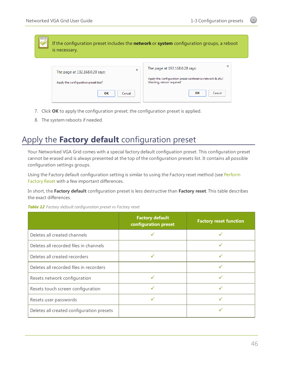Apply the factory default configuration preset | Epiphan Networked VGA Grid User Manual | Page 58 / 306