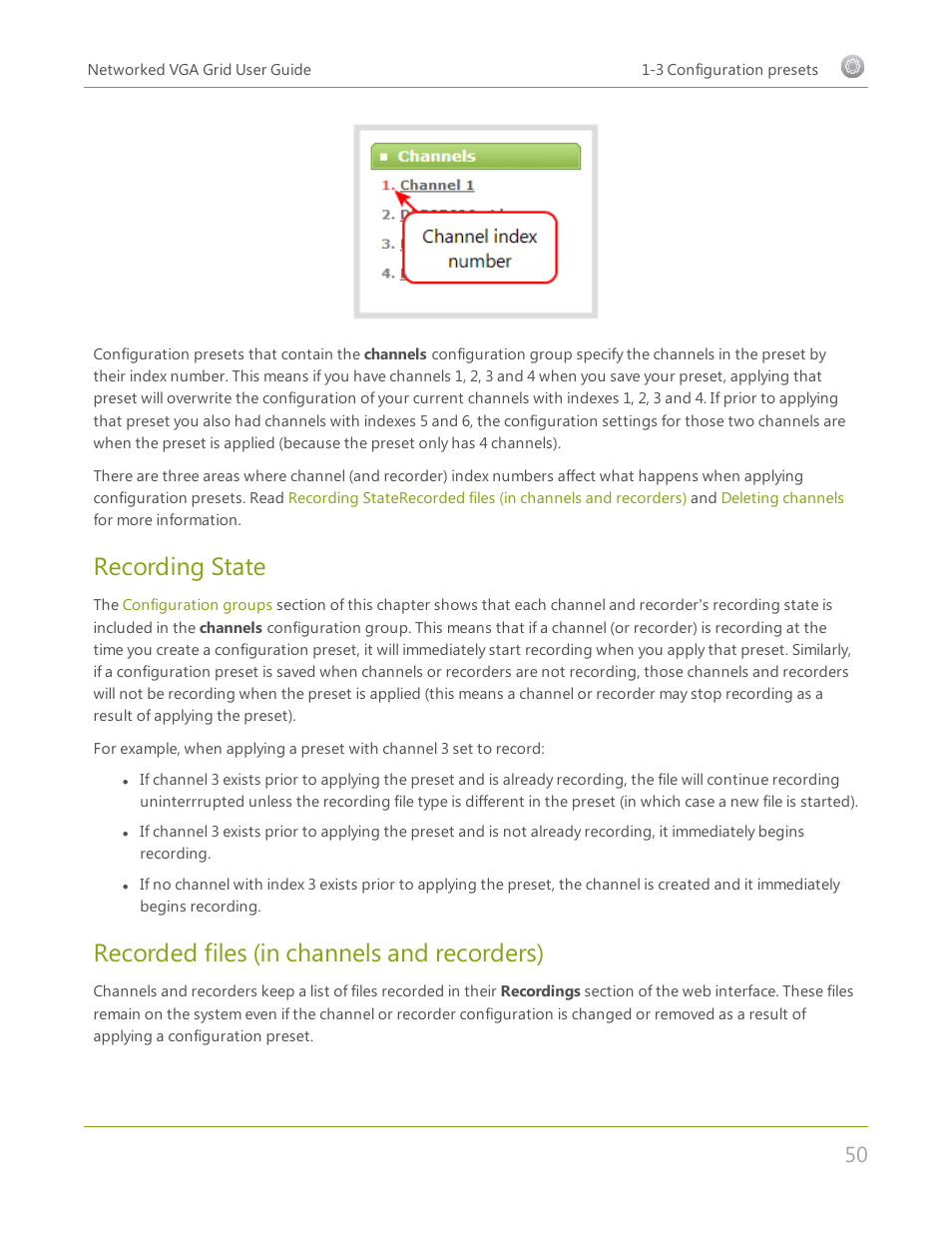 Recording state, Recorded files (in channels and recorders) | Epiphan Networked VGA Grid User Manual | Page 62 / 306