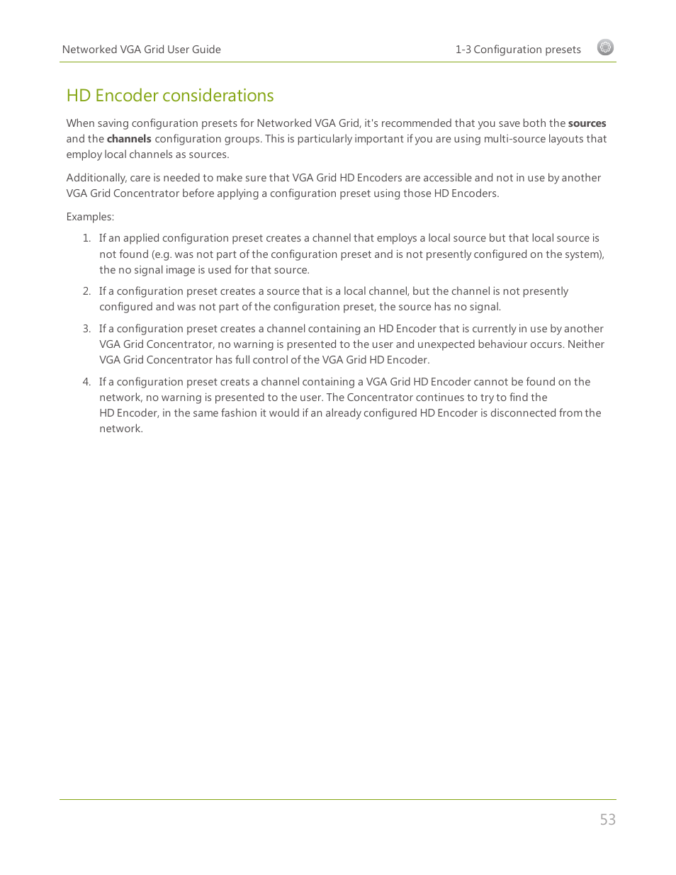 Hd encoder considerations | Epiphan Networked VGA Grid User Manual | Page 65 / 306