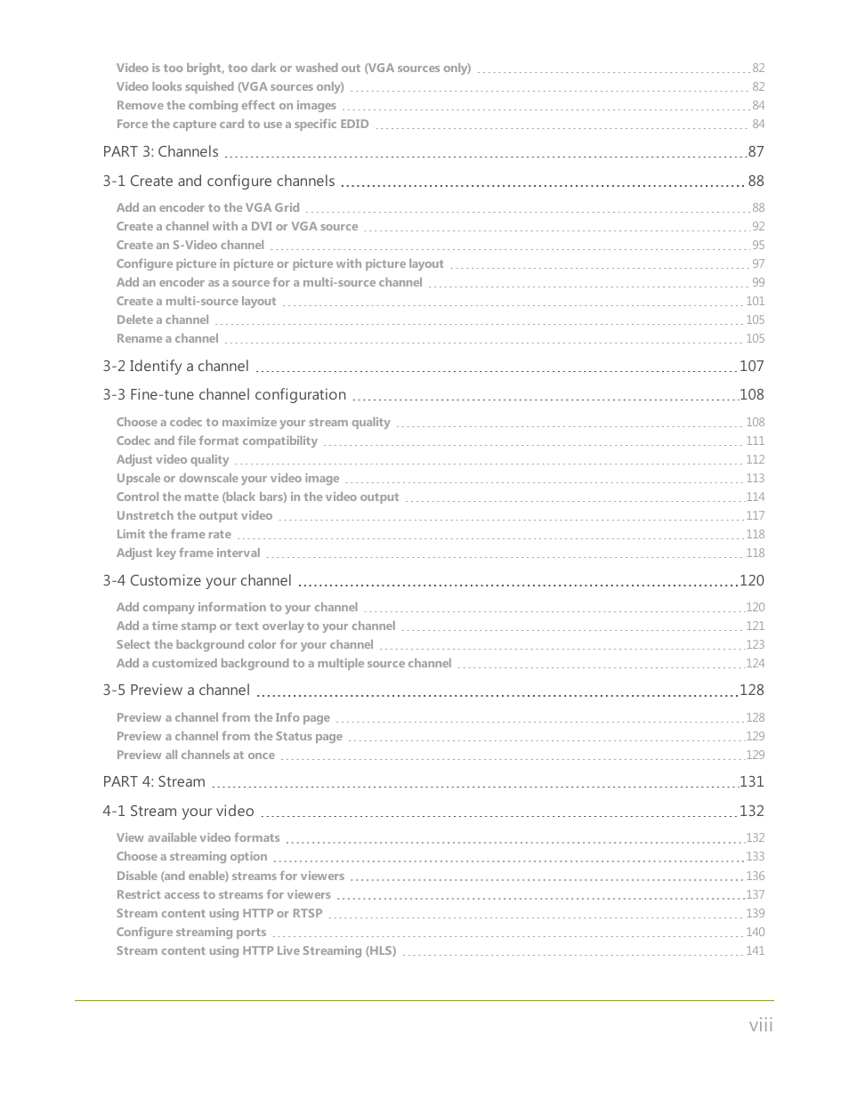 Viii | Epiphan Networked VGA Grid User Manual | Page 9 / 306