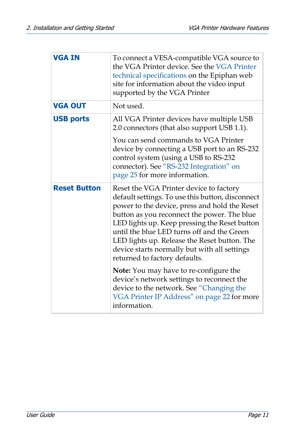 Epiphan VGA Printer User Manual | Page 11 / 86