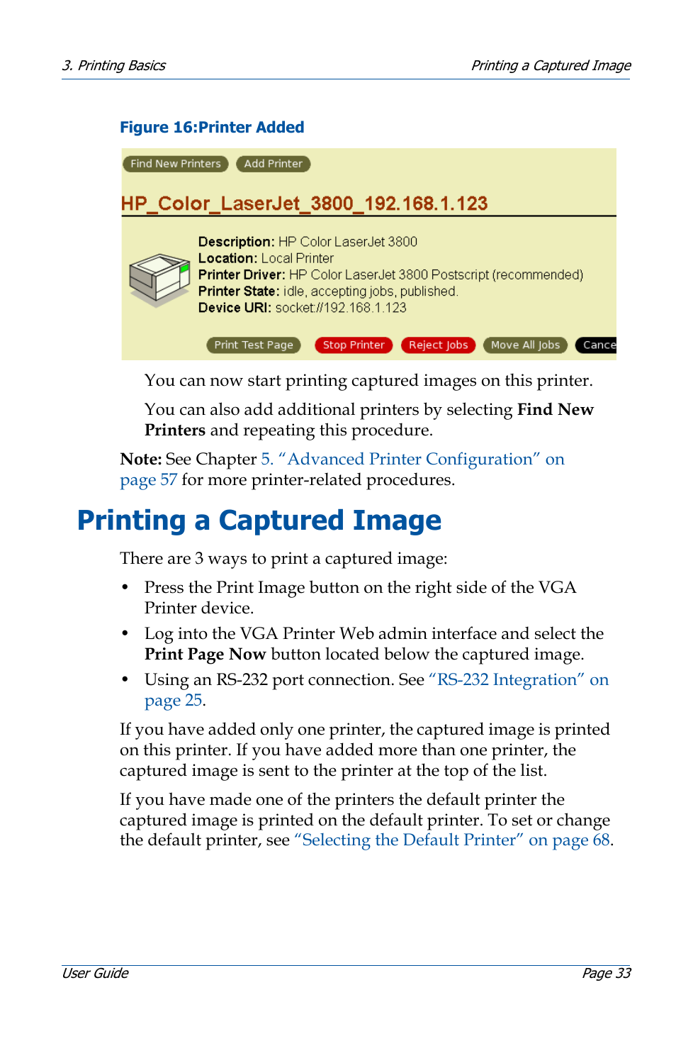 Printing a captured image, Printing a captured image 33 | Epiphan VGA Printer User Manual | Page 33 / 86