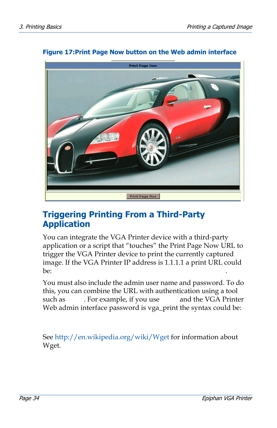 Triggering printing from a third-party application | Epiphan VGA Printer User Manual | Page 34 / 86
