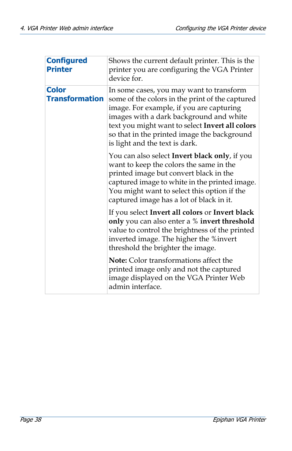 Epiphan VGA Printer User Manual | Page 38 / 86