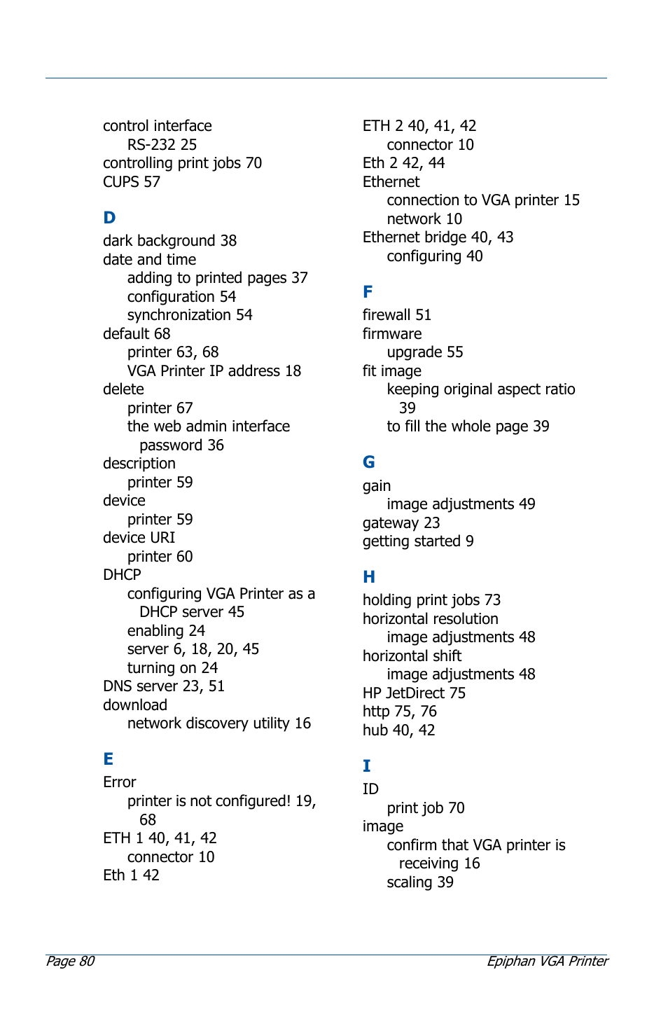 Epiphan VGA Printer User Manual | Page 80 / 86