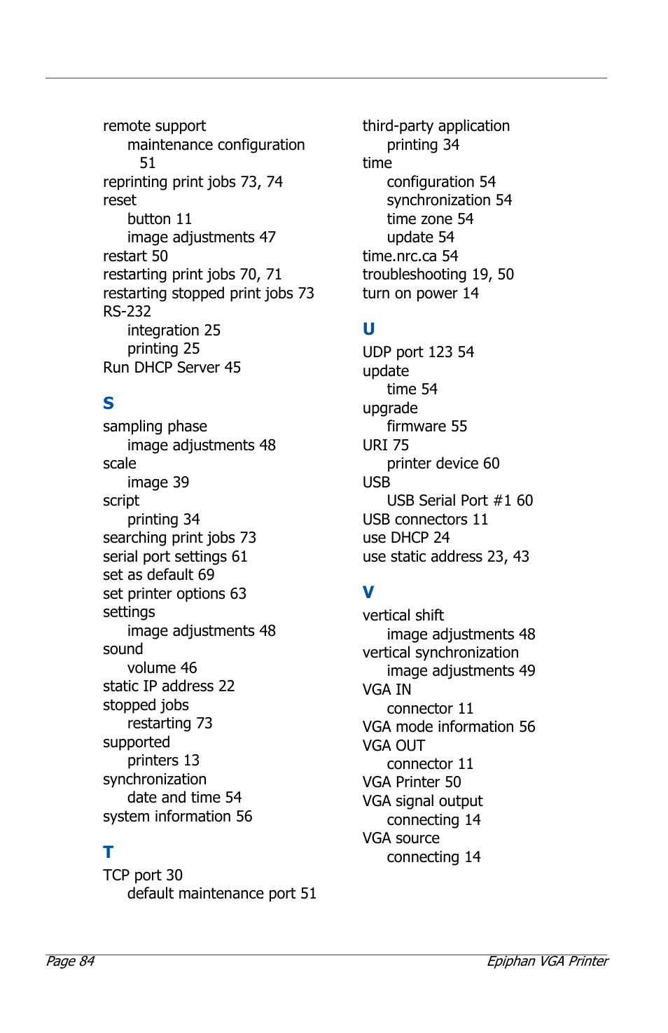 Epiphan VGA Printer User Manual | Page 84 / 86