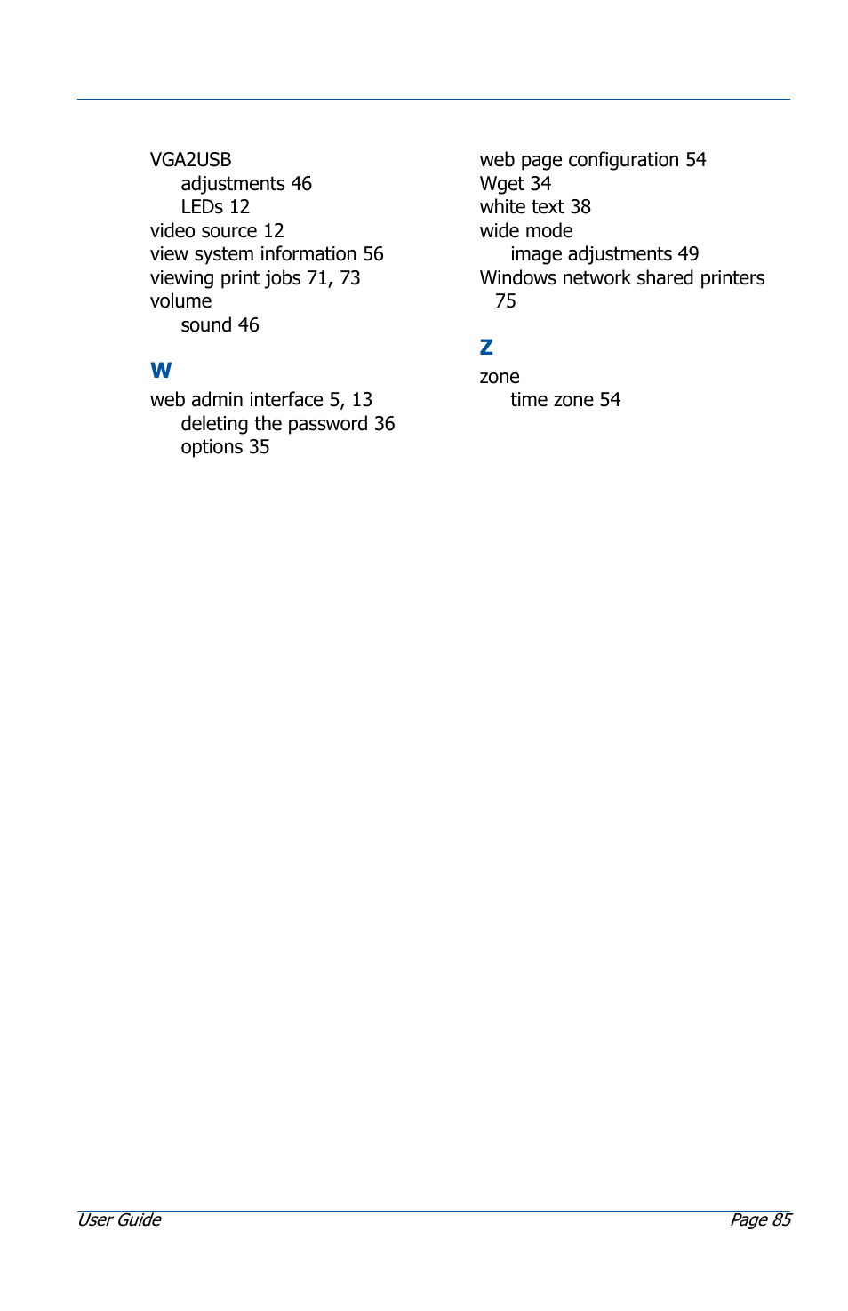 Epiphan VGA Printer User Manual | Page 85 / 86