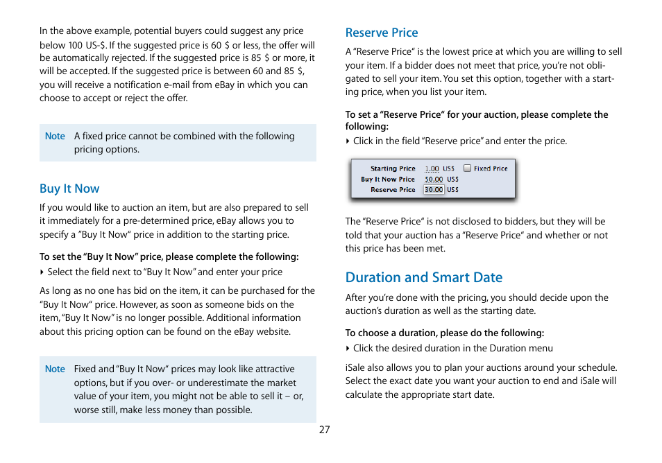 Duration and smart date | equinux iSale 5.9.7 User Manual | Page 27 / 92