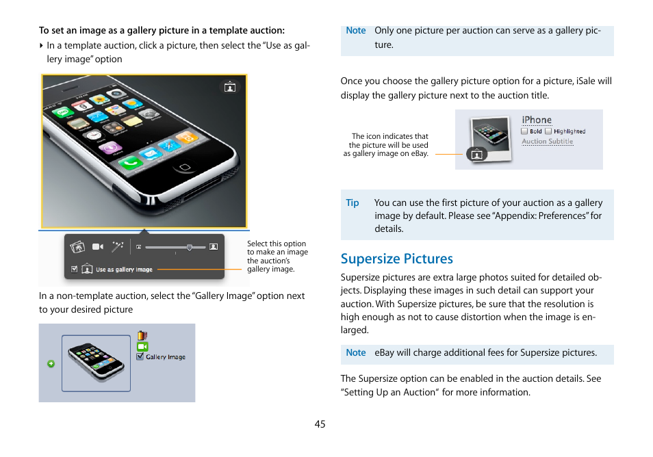 Supersize pictures | equinux iSale 5.9.7 User Manual | Page 45 / 92