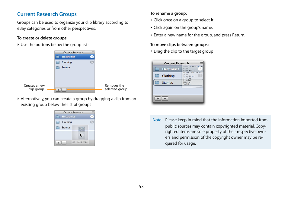 Current research groups | equinux iSale 5.9.7 User Manual | Page 53 / 92