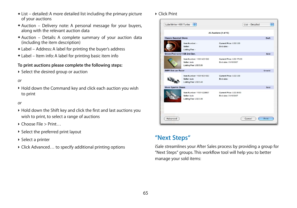 Next steps | equinux iSale 5.9.7 User Manual | Page 65 / 92