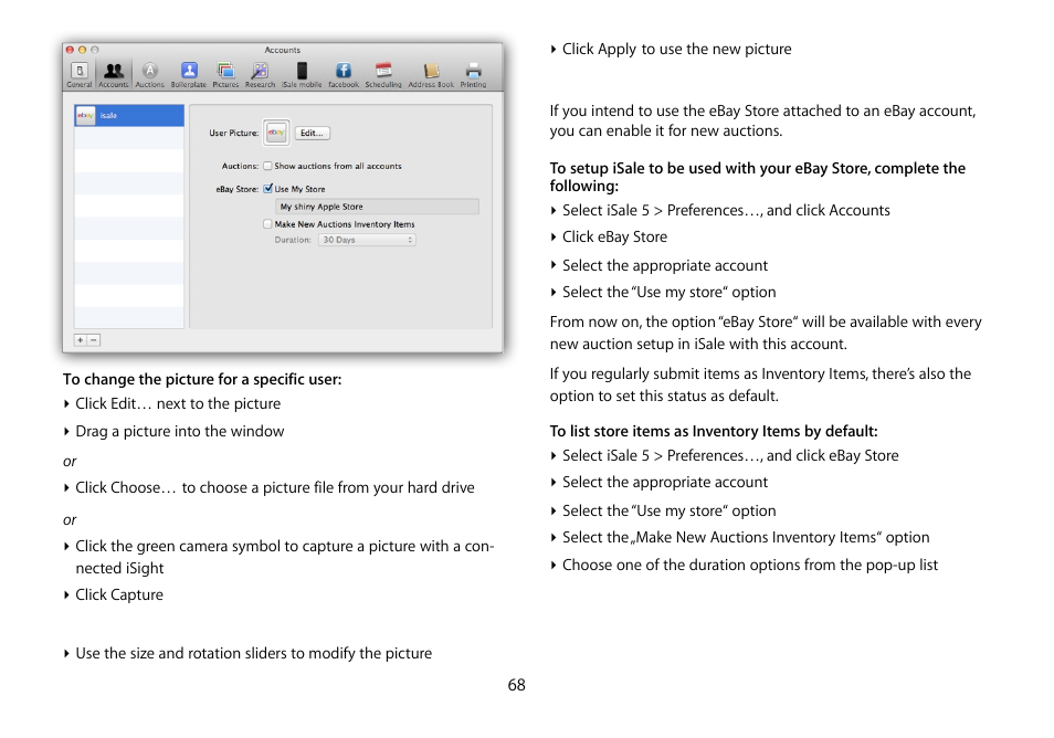 equinux iSale 5.9.7 User Manual | Page 68 / 92