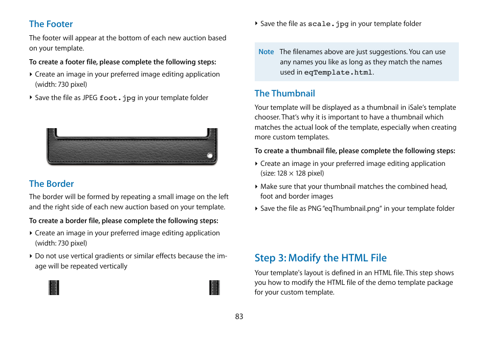 Step 3: modify the html file | equinux iSale 5.9.7 User Manual | Page 83 / 92