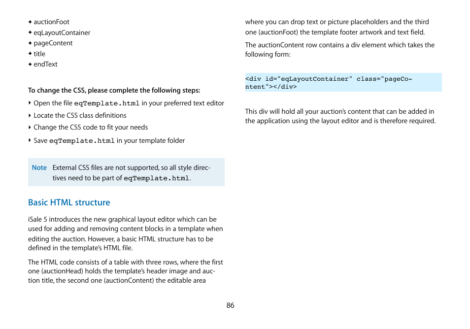 Basic html structure | equinux iSale 5.9.7 User Manual | Page 86 / 92