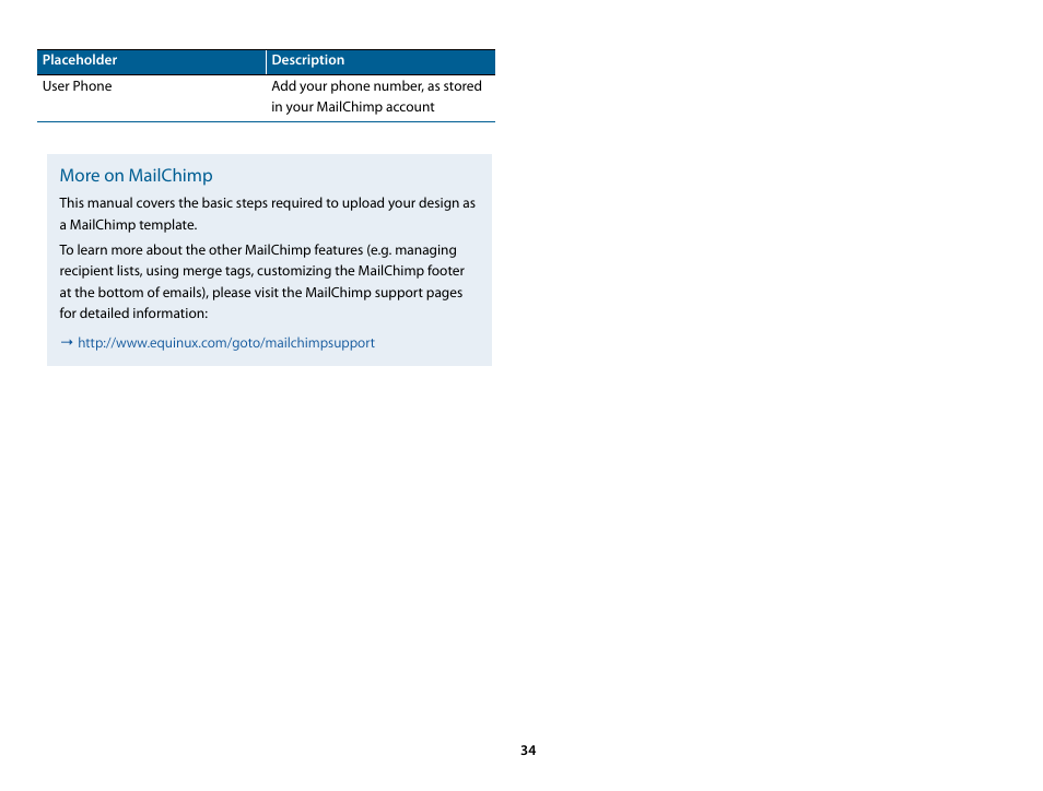 More on mailchimp | equinux Mail Designer 1.3.4 User Manual | Page 34 / 40