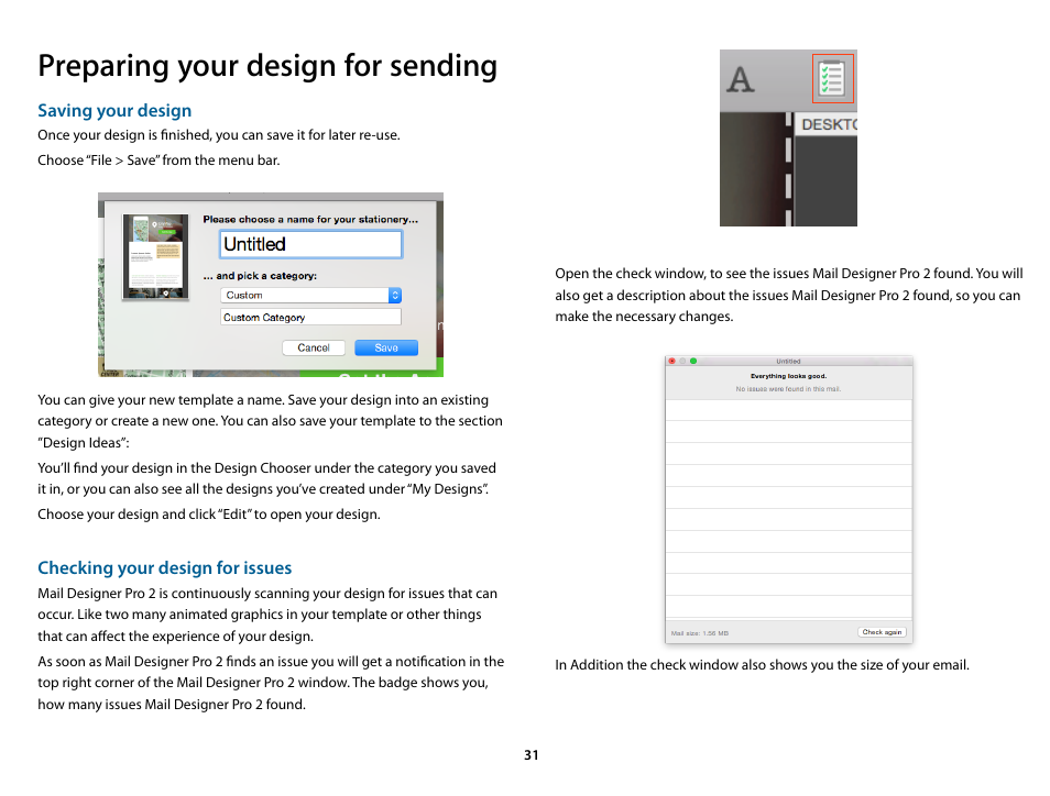 Preparing your design for sending | equinux Mail Designer Pro 2 User Manual | Page 31 / 50