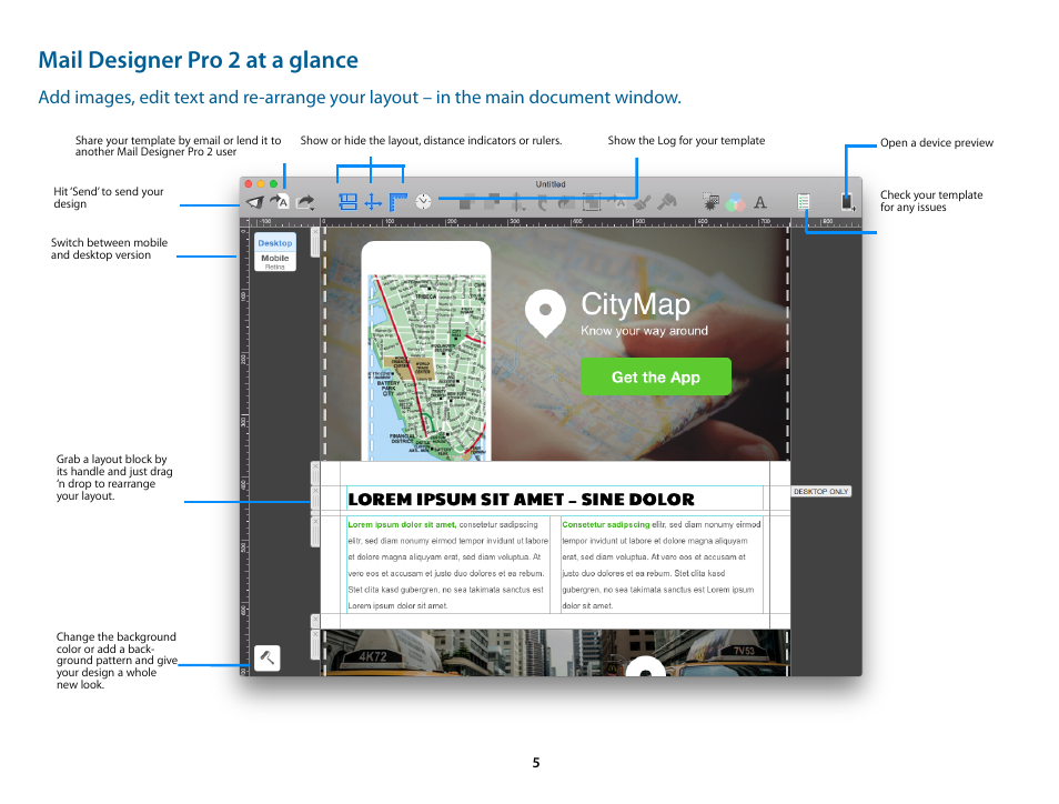 Mail designer pro 2 at a glance | equinux Mail Designer Pro 2 User Manual | Page 5 / 50