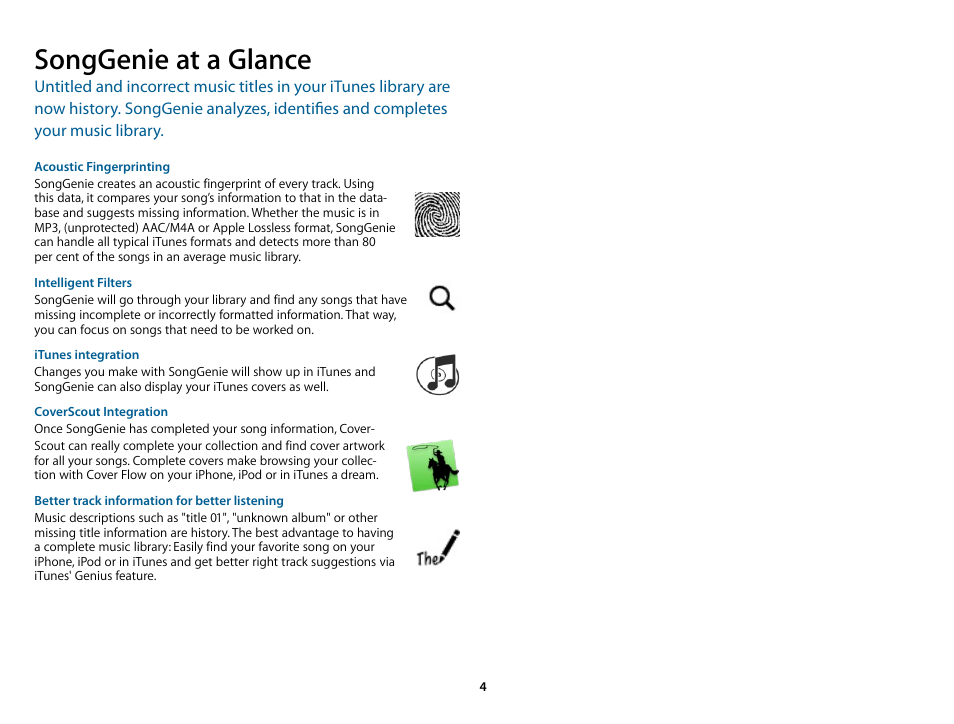 Songgenie at a glance | equinux SongGenie 1.2.1 User Manual | Page 4 / 15