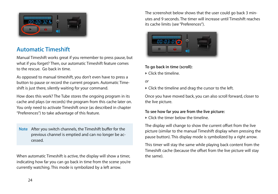 Automatic timeshift | equinux The Tube 2.11.4 User Manual | Page 24 / 58