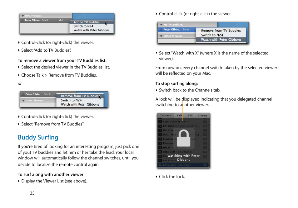 Buddy surfing | equinux The Tube 2.11.4 User Manual | Page 35 / 58