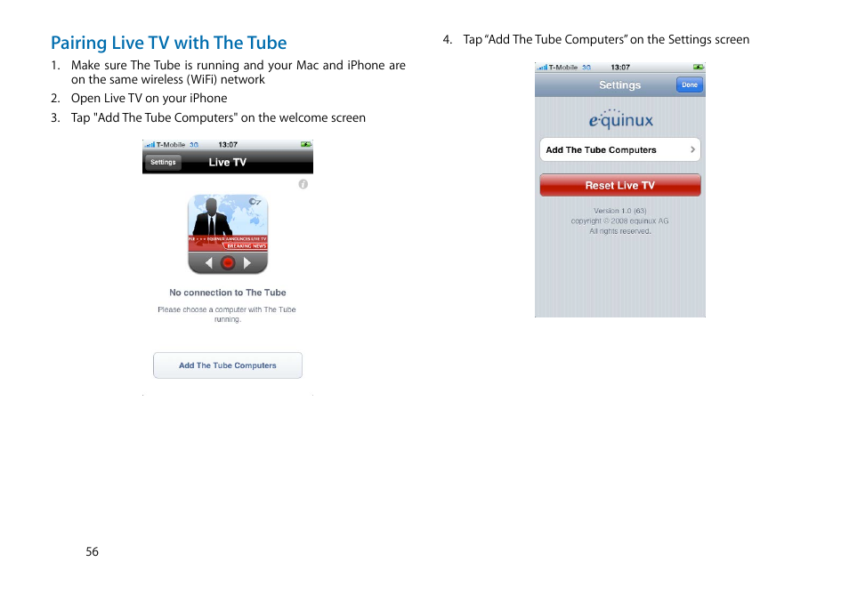 Pairing live tv with the tube | equinux The Tube 2.11.4 User Manual | Page 56 / 58