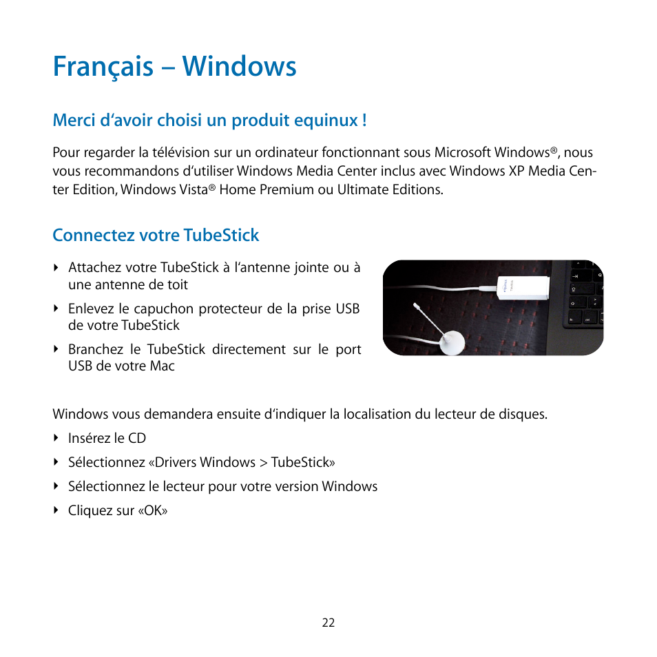 Français – windows | equinux TubeStick User Manual | Page 22 / 24