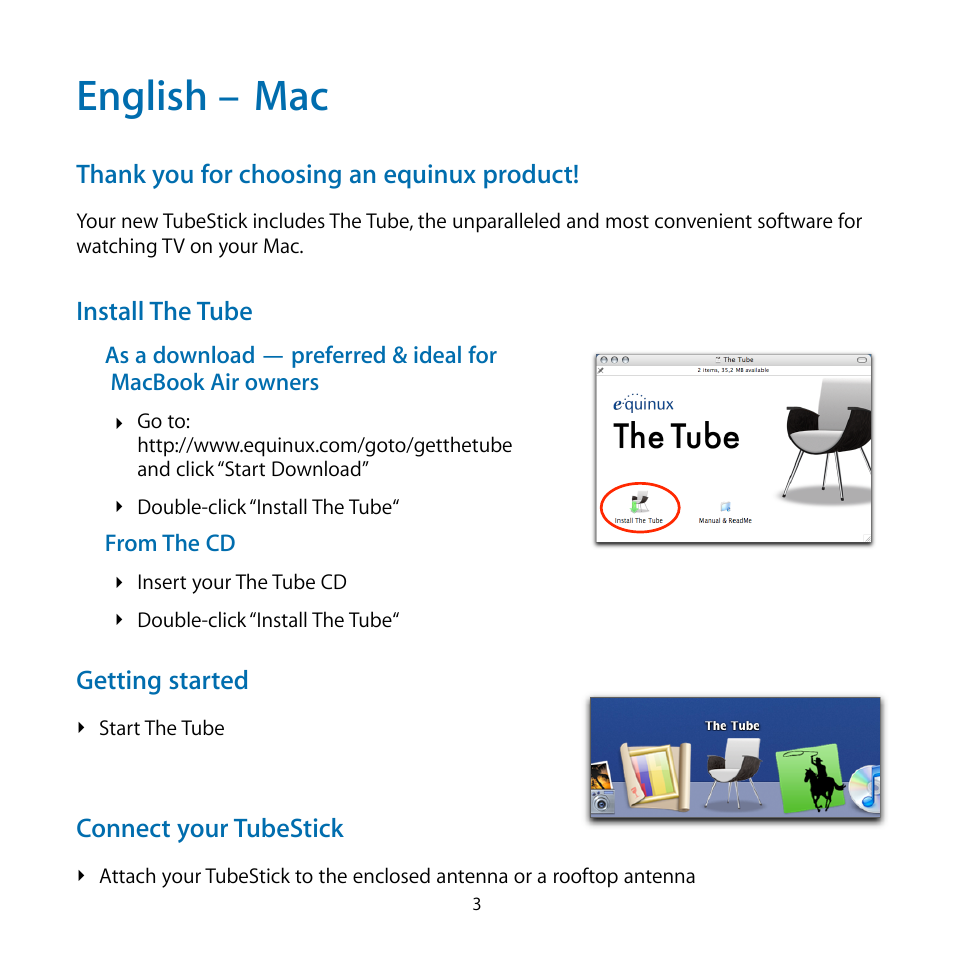 English, English – mac | equinux TubeStick User Manual | Page 3 / 24