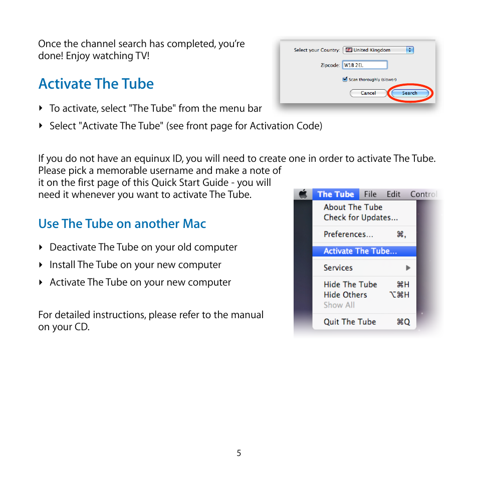 Activate the tube | equinux TubeStick User Manual | Page 5 / 24