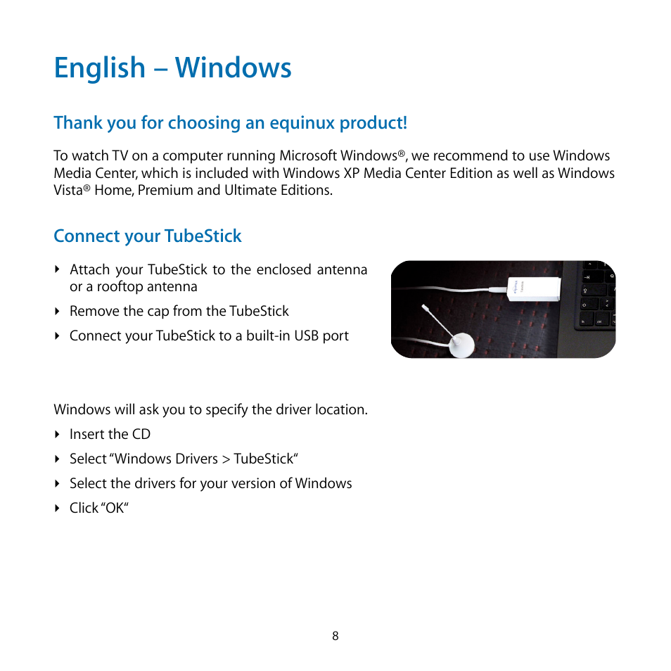 English – windows | equinux TubeStick User Manual | Page 8 / 24