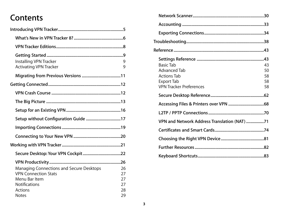 equinux VPN Tracker 8.1.1 User Manual | Page 3 / 83