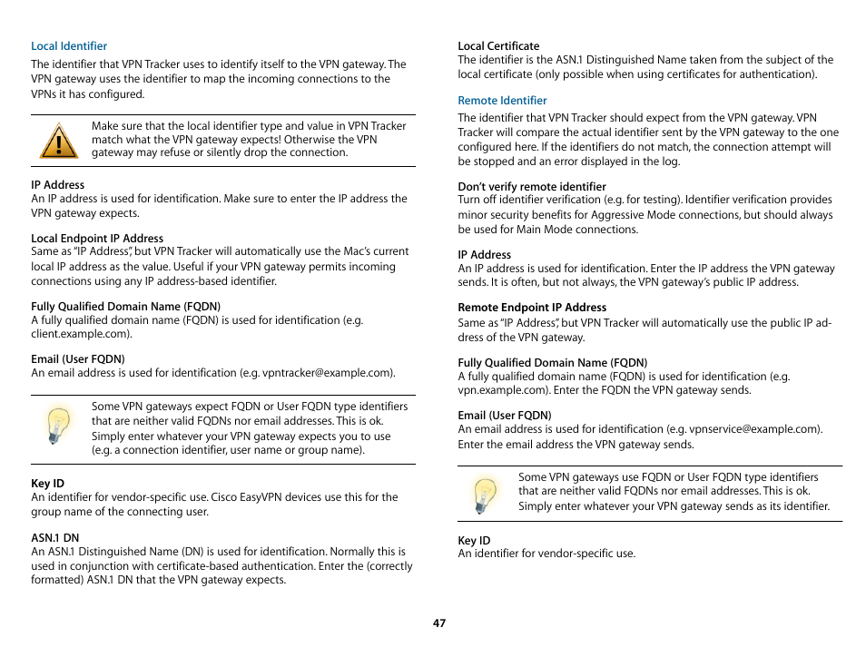 equinux VPN Tracker 8.1.1 User Manual | Page 47 / 83