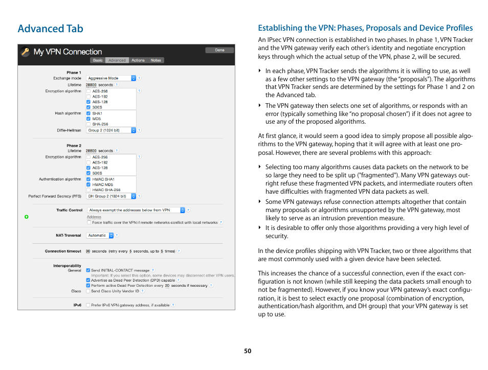 Advanced tab | equinux VPN Tracker 8.1.1 User Manual | Page 50 / 83