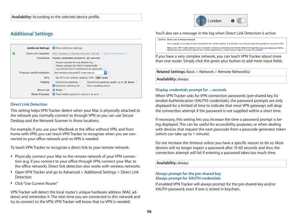 Additional settings | equinux VPN Tracker 8.1.1 User Manual | Page 56 / 83