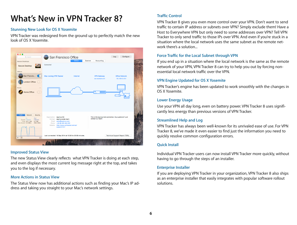 What’s new in vpn tracker 8, What’s new, Link will tak | equinux VPN Tracker 8.1.1 User Manual | Page 6 / 83