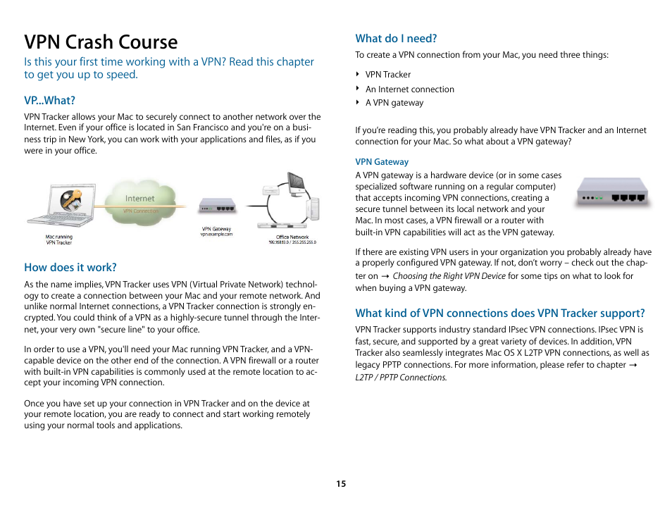 Vpn crash course, Vpn crash course and then mo | equinux VPN Tracker 6.4.6 User Manual | Page 15 / 78