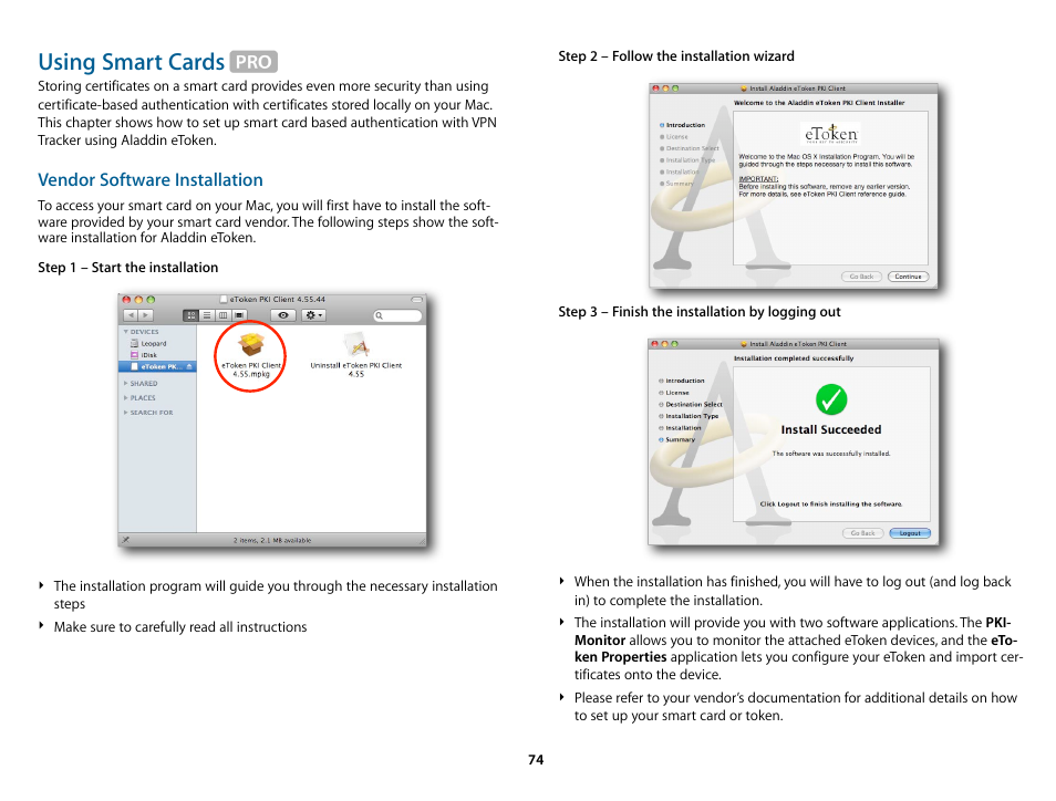 Using smart cards | equinux VPN Tracker 6.4.6 User Manual | Page 74 / 78