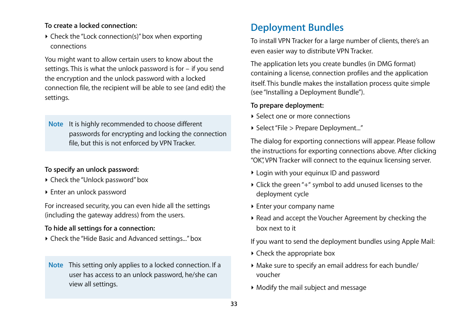 Deployment bundles | equinux VPN Tracker 5.4.4 User Manual | Page 33 / 47